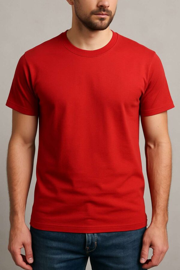 Men’s Red Round Neck T-Shirt