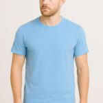 Men’s Sky Blue Round Neck T-Shirt – Sareena Polyester